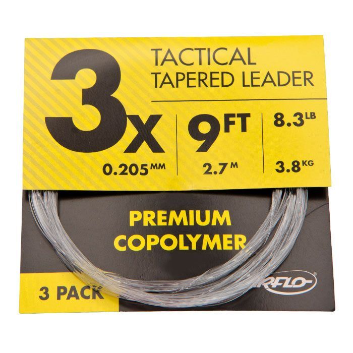 Airflo Tactical 9' Co-Polymer Tapered Fly Fishing Leader 3 Pack