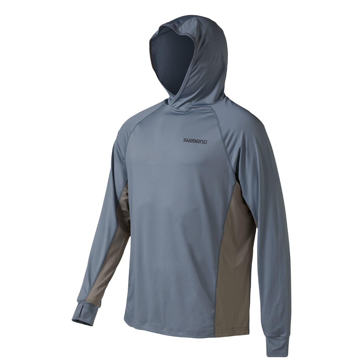 Shimano 2022 Tech Tee Cool Grey Hooded Fishing Shirt #XL