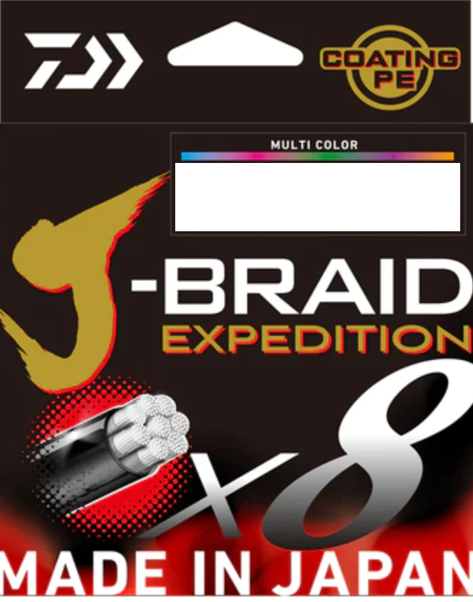 Daiwa J Braid Expedition x8 300m Multi Colour Braid Fishing Line - Choose Lb