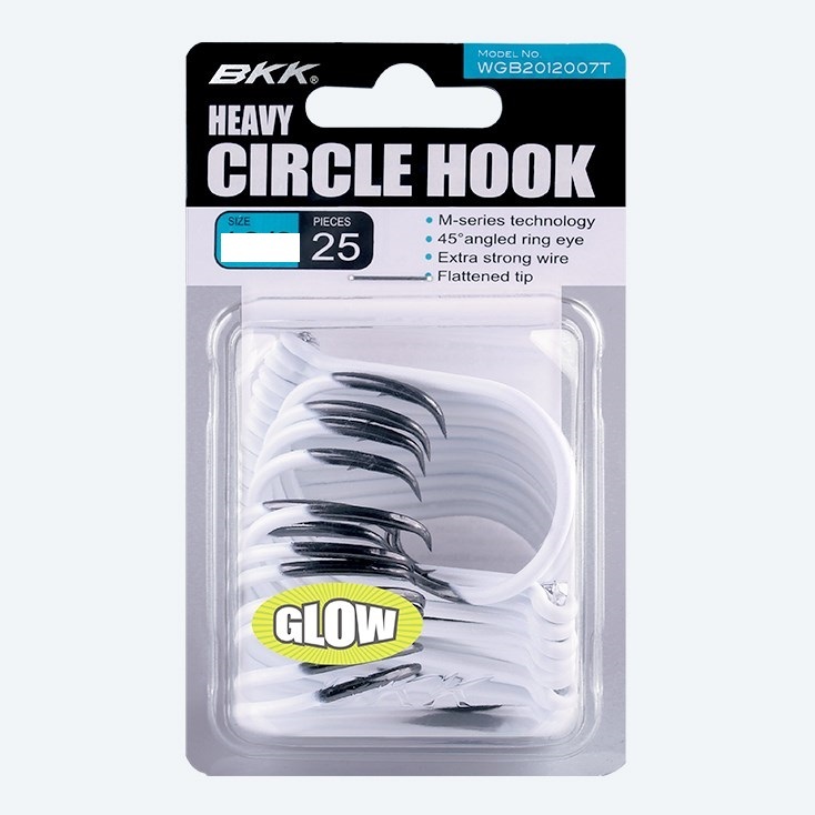 BKK UV Glow Finish Heavy Circle Fishing Hook Bulk 25 Pack #9/0