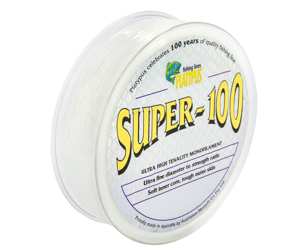 Platypus 300m Super-100 Clear Monofilament Fishing Line - Choose Lb Tested