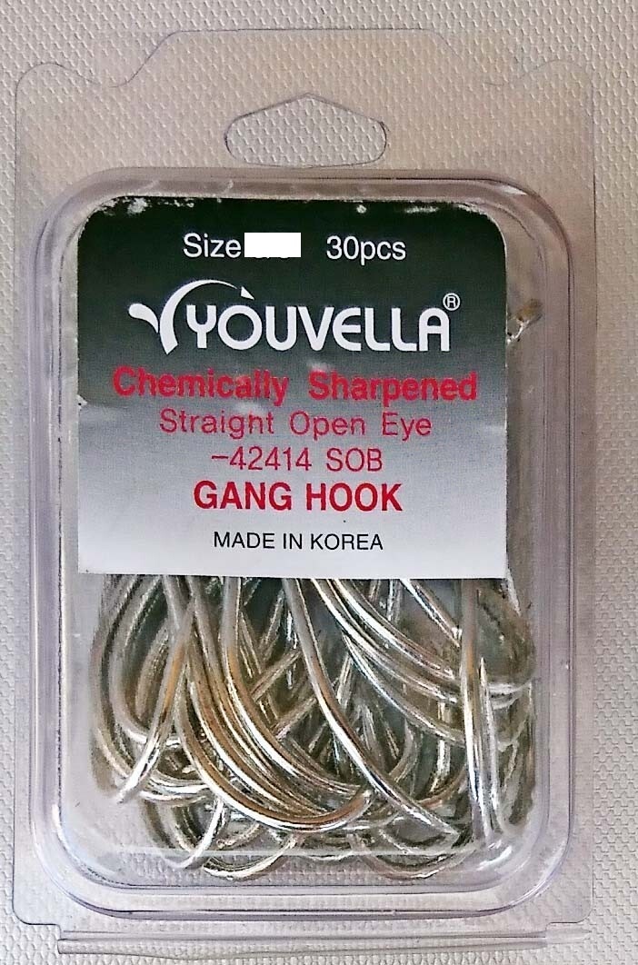 Youvella Open Eye Gang Chemically Sharpened 30x Pack Fishing Hook