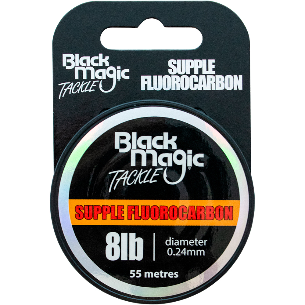 Black Magic Supple Fluorocarbon Fishing Tippet Leader - Choose Lb