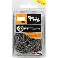 Black Magic C Point Fishing Hook 50x Charter Pack - Choose Size