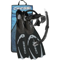 Cressi Pluma Snorkeling Diving Combo Set Black Siver Colour - Choose Size