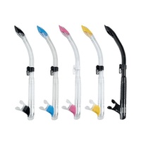 Cressi Tao Semi-Dry Snorkel Splash Guard Silicone Mouthpiece with Purge Valve - Choose Colour