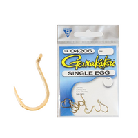 Gamakatsu Single Egg Gold Colour Fishing Hook - Choose Size