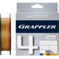 Shimano Grappler 4 PE 300m Multi Colour Braid Fsihing Line - Choose Lb