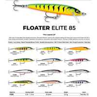 Rapala Floater Elite 85mm Hard Body Floating Fishing Lure - Choose Colour