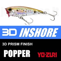 Yo Zuri 3D Inshore Popper 120mm Topwater Hard Body Fishing Lure - Choose Colour