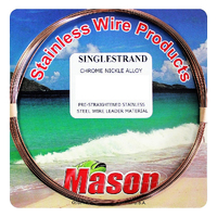 Mason 25ft Single Strand Stainless Steel Fishing Wire Leader - Choose Lb