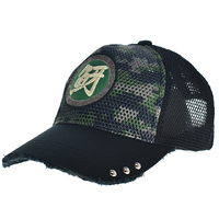 Duo Fang Ops Kanji Mesh Black Camo Fishing Cap