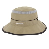 Shimano Khaki Vented Bucket Fishing Hat Cap Headwear 