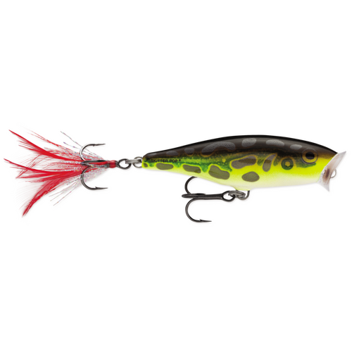 Rapala Skitter Pop 7cm Topwater Hard Body Fishing Lure #Lime Frog