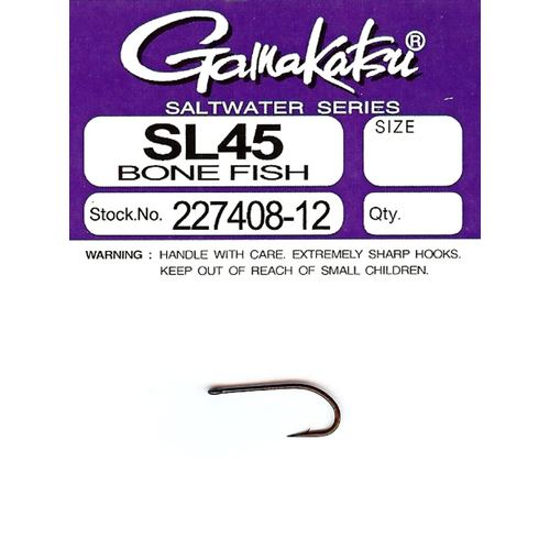 Gamakatsu SL45 Bonefish Fly Fishing Hook - Choose Size