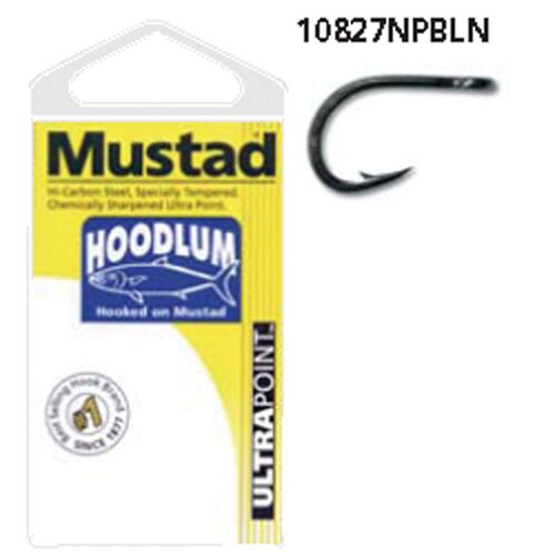 Mustad 10827NPBLN Hoodlum 4x Strong Live Bait Fishing Hook Pre Pack #6/0