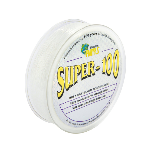 Platypus 500m Super-100 Clear Monofilament Fishing Line - Choose Lb Tested